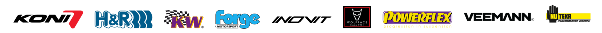 Various automotive brand logos on black background.